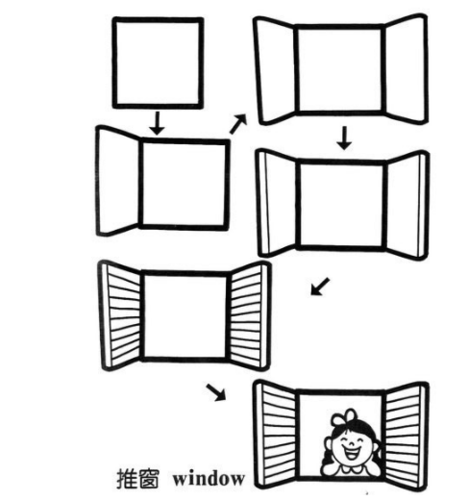 正方形窗戶簡筆畫